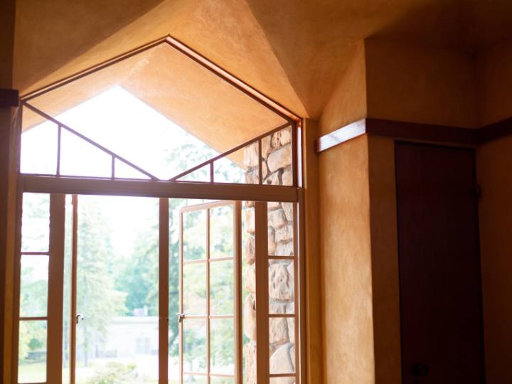 Leaded glass window.