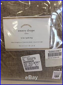 1 Pottery Barn Emery 3 in 1 Linen Drapes Panels Curtains BLACKOUT Double 100x84