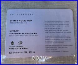 (1) Pottery Barn Emery Drape Curtain Panel 100x84 Ivory New BLACKOUT Lined