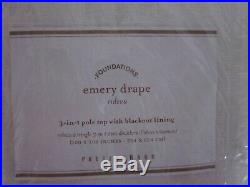1 Pottery Barn Emery Linen 3-In-1 Pole Top Blackout Curtain Ivory 100x108 Drape