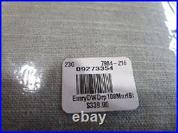 1 Pottery Barn Emery linen drape curtain mineral blue light filtering 100 X 108