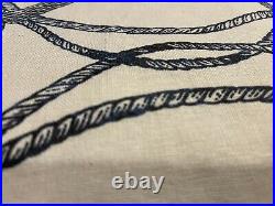 (1) Pottery Barn Kelso Print Linen Cotton 50x108 COTTON LINED Drape Curtain NEW