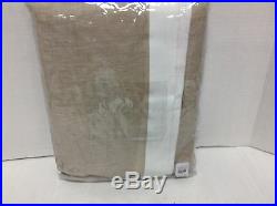 1 Pottery Barn Linen Border Sheer Drapes Curtains Panels Natural White 50x108
