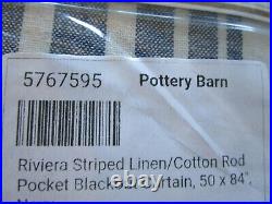 1 Pottery Barn Riviera DRAPE panel curtain 50 84 blackout navy blue New