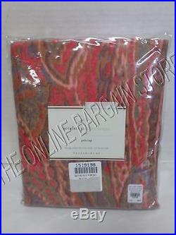 1 Pottery Barn Scarlet Paisley Silk Drapes Curtains Panels Pole Top 50x96 Red