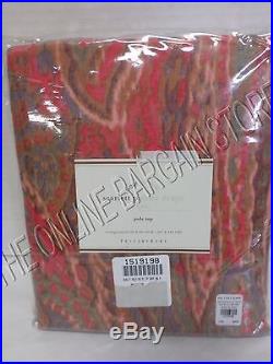 1 Pottery Barn Scarlet Paisley Silk Drapes Curtains Panels Pole Top 50x96 Red