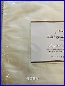 1 Pottery Barn Silk Dupioni Blackout Curtain Panel Drape 50x84 Ivory Decor