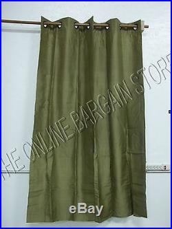 1 Pottery Barn Silk GROMMET Dupioni Lined Curtains Drapes Panels 50x63 lichen