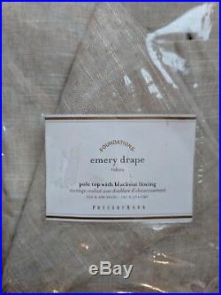 1 Pottery Emery Pole Pocket 50 X 108 Oatmeal Drape Blackout Lining New