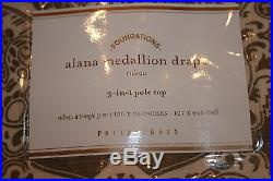 2 New Pottery Barn Alana Medallion Linen/cotton Curtains Drapes 96 Brownstone