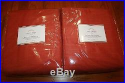 2 New Pottery Barn Emery Linen/cotton Blackout Pole Top Drapes Curtain Terra Red