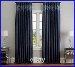 2 New Pottery Barn Lucia Embroidered Blue Lined Drapes Curtains Panels 96 Nwt