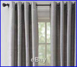 2 New Pottery Barn Silk Dupioni Grommet Curtains Panels 108platinum Gray Set