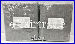 2 NEW Pottery Barn Belgian Flax Linen 50 x 96 BLACKOUT CurtainsGray Chambray