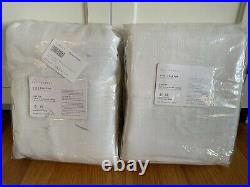 2 NEW Pottery Barn EMERY LINEN COTTON BLACKOUT CURTAINS Drapes 50x96 White