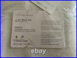 2 NEW Pottery Barn EMERY LINEN COTTON BLACKOUT CURTAINS Drapes 50x96 White