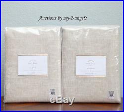 2 NEW Pottery Barn EMERY LINEN COTTON CURTAINS Drapes Panels 50x84 OATMEAL lined