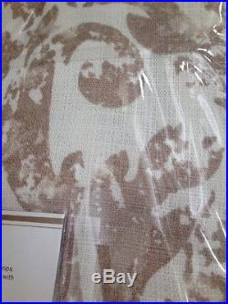 (2) NIP Pottery Barn Addison Print cotton drape panels 50x96 Neutral curtain