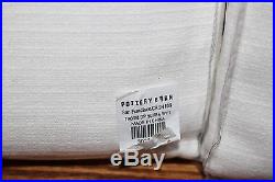 2 NWT Pottery Barn Textured Cotton deep pocket pole top drape panel white 50x84