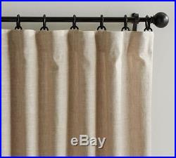 2 New Pottery Barn Emery Linen/cotton Drapes Pole Pocket Oatmeal 50x96 Panels