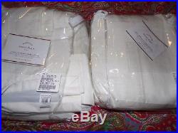 2 New Pottery Barn Emery linen cotton blackout drape panels 100x96 white
