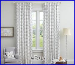 2 New Pottery Barn Kids Addison Flocked Blackout Lined Curtains Panels 84 Gray
