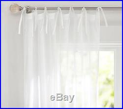 2 New Pottery Barn Kids Linen Sheer White Curtains Panels 96 Set of 2 NWT