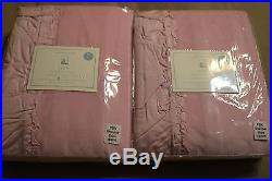 2 New Pottery Barn Kids Lucy Velvet Ruffle Blackout Curtains Panels Pink 84