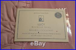 2 New Pottery Barn Kids Lucy Velvet Ruffle Blackout Curtains Panels Pink 84