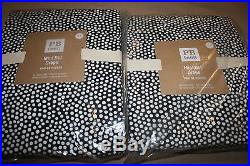2 New Pottery Barn Teen Mini Dot Drapes Curtains Panel Black & White 84 Pole Top