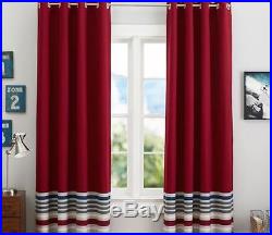 2 New Pottery Barn Teen Wyatt Stripe Blackout Curtains Drapes 96 Set Of 2 Nla