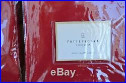 2 New in Package NIP Pottery Barn Red Button Panel Curtains 44x63 100% Cotton