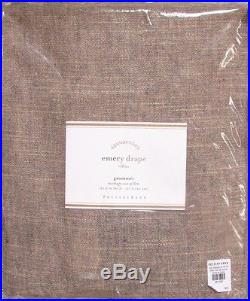 2 Pottery Barn 96 Emery Linen/cotton Grommet Drapes, Sable Brown, New