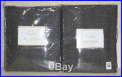2 POTTERY BARN Emery 50x96 GROMMET Drapes withBLACKOUT Liner, CHARCOAL GRAY, NEW