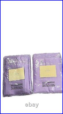 2= POTTERY BARN KIDS Lavender Purple Silk Curtains Drapes PAIR 44 x 84 New