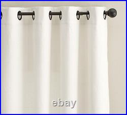 2 POTTERY BARN PEYTON LINEN COTTON 50 x 84 GROMMET DRAPES FRENCH IVORY NEW SET