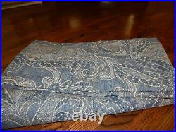 2 Panels POTTERY BARN Leanne Blue Paisley Long Lined Curtains 50 x 108! Nice