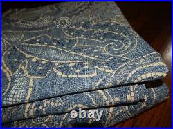 2 Panels POTTERY BARN Leanne Blue Paisley Long Lined Curtains 50 x 108! Pretty