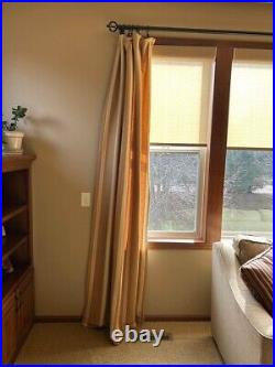 2 Pottery Barn 54W x 96L Thick Multicolored Striped Curtains with Hooks