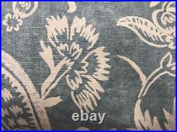 (2) Pottery Barn Alessandra Floral Print Drapes Curtains 50x84 Blue New