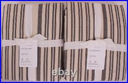 2 Pottery Barn Antique Stripe Linen/Cotton Rod Pocket Curtain panels, gray 50x84
