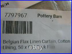2 Pottery Barn Belgian Flax Linen Curtains DRAPEs panels 50 96 dark flax New