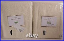 2 Pottery Barn Belgian Flax Linen Rod Pocket Curtains, Cotton Lining 50x96 Ivory
