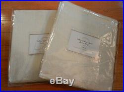 2 Pottery Barn Belgian Flax Linen Sheer Drapes Curtains Unlined Ivory 50x108