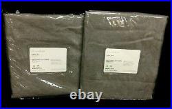 2 Pottery Barn Belgian Flax cotton Linen Drapes Curtains Panels SHEERS 96 GRAY
