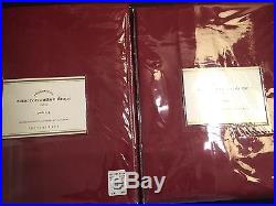 2 Pottery Barn Cameron Cotton Drapes Curtains 50x84 Ruby Red Pole Top NEW 3 Avai