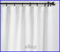 2 Pottery Barn Classic Belgian Flax Linen Curtains Blackout Lining 50x108 White