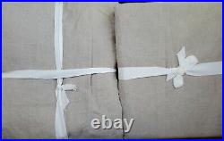 2 Pottery Barn Classic Belgian Flax Linen Curtains, Dark Flax 50 x 108 7798549