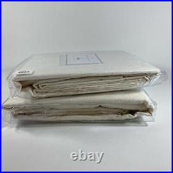 2 Pottery Barn Classic Belgian Flax Linen Curtains Drapes 50 x 84, Ivory / Lined