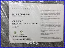 (2) Pottery Barn Classic Belgian Flax Linen Curtains Drapes, Chambray Gray 50x84